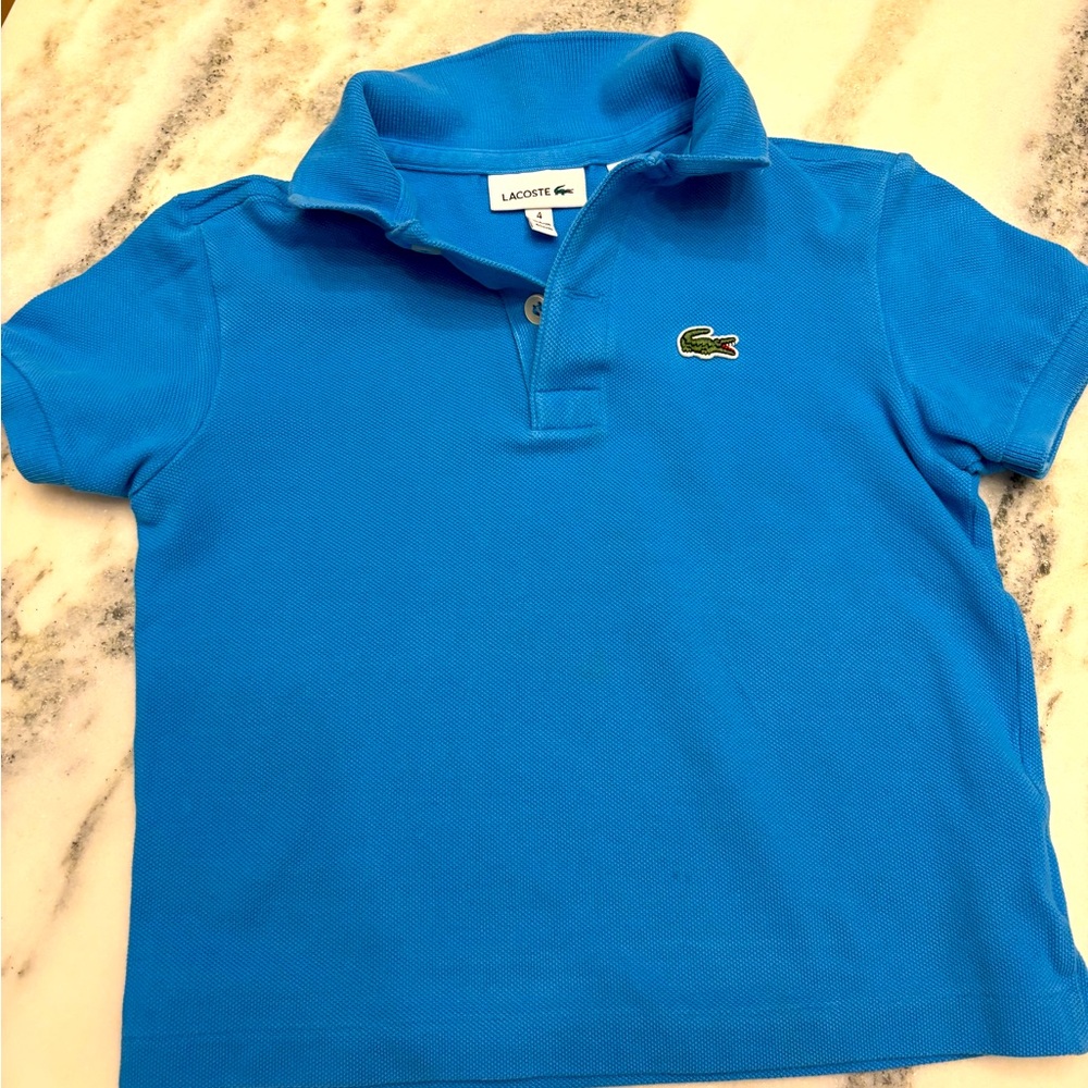 Lacoste Kids Blue Polo Shirt - boys size 4T